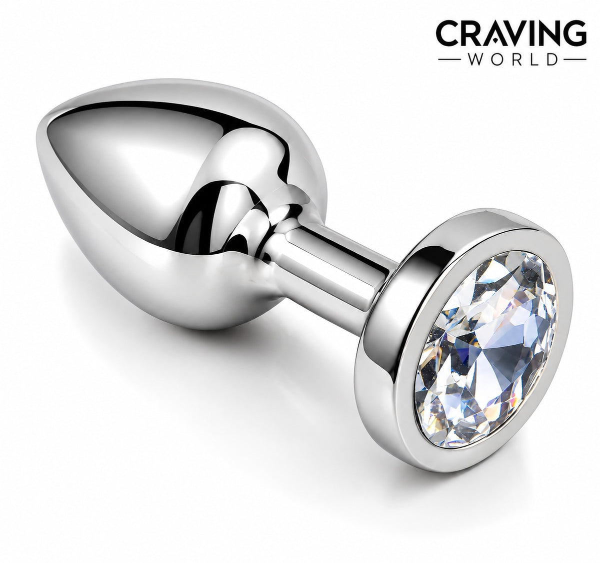 Large Stainless Steel Anal Crystal Masturbation Plug