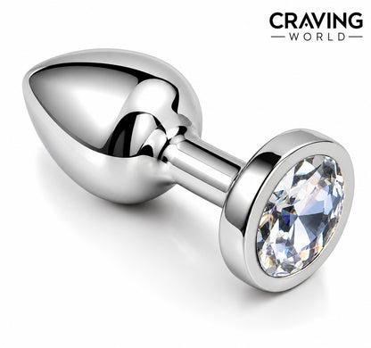Large Stainless Steel Anal Crystal Masturbation Plug