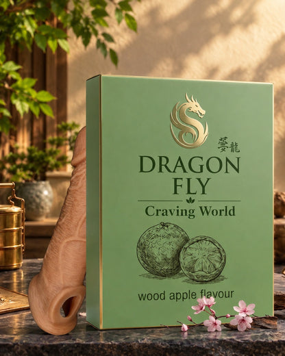 Dragon Fly Craving World wood apple flavour product with a realistic design on display.
